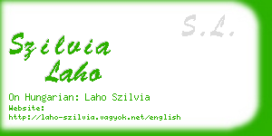 szilvia laho business card